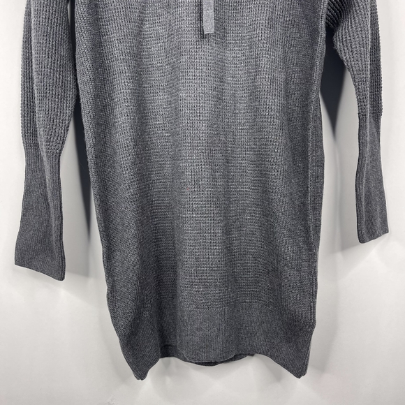 NWT prAna Miliani Dress in Charcoal XS Waffle Knit Drawstring Funnel Neck #7415 - Picture 5 of 16